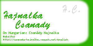 hajnalka csanady business card