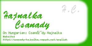 hajnalka csanady business card